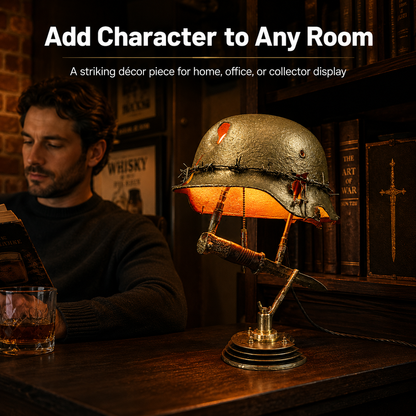 ⏰ 49% OFF Today Only!–🪖 War Relic Vintage Helmet Table Lamp