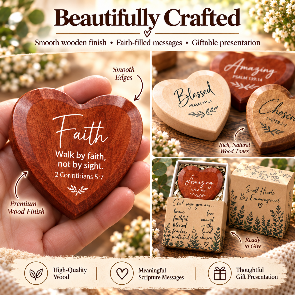 Christian Pocket Heart Gift Set – 12 Meaningful Gifts of Faith & Encouragement