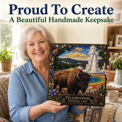 🏔️🌲 Premium 3D Pearl National Parks Wall Art Kit | Luxury Flocked Canvas with Scratch-Resistant Non-Fading Pearl Beads DIY Nature Decor ✨