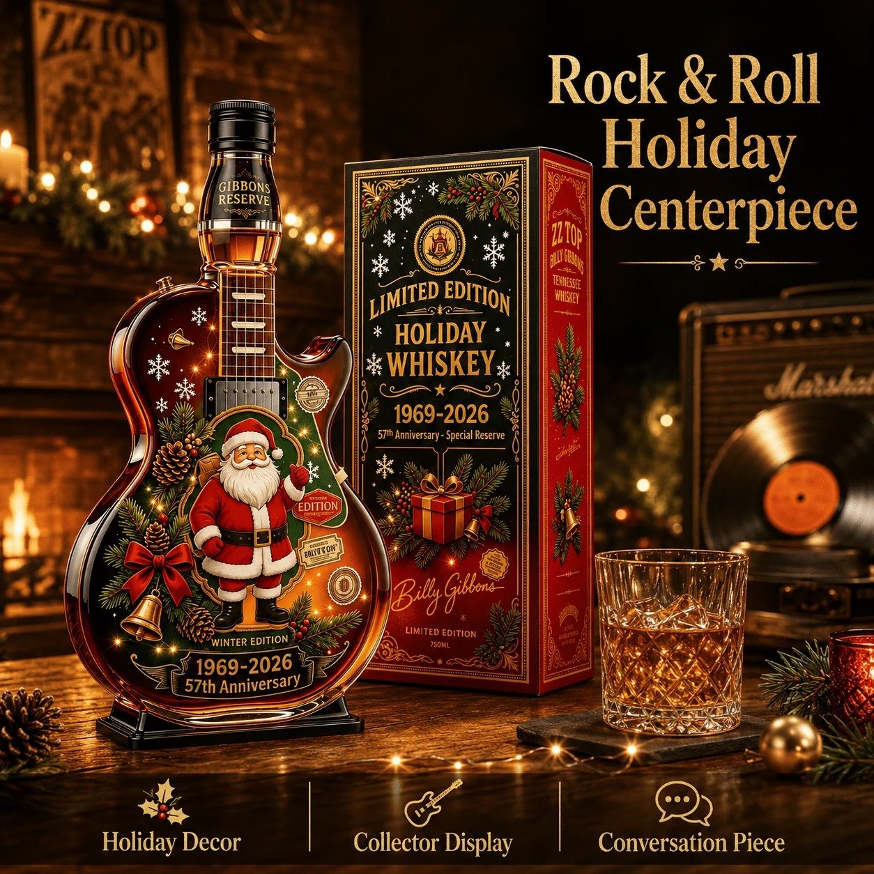 Rockin’ Christmas Guitar Collector Display – 1969‑2026 Anniversary Edition