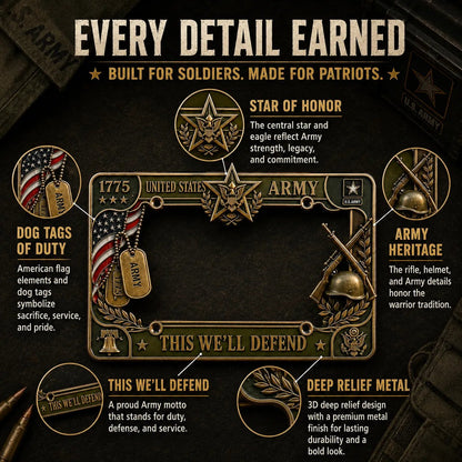 🔥LAST DAY 49% OFF- U.S. Army "This We'll Defend" License Plate Frame