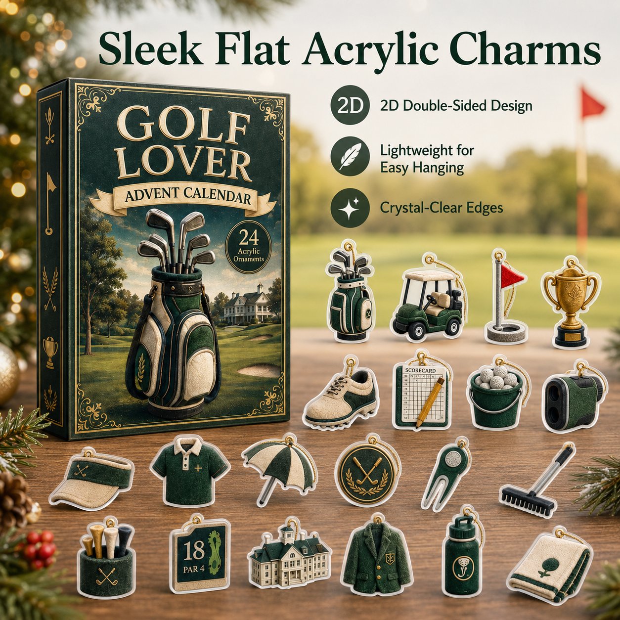 🎄⛳24-Day Golf Charm Holiday Countdown 🎁✨