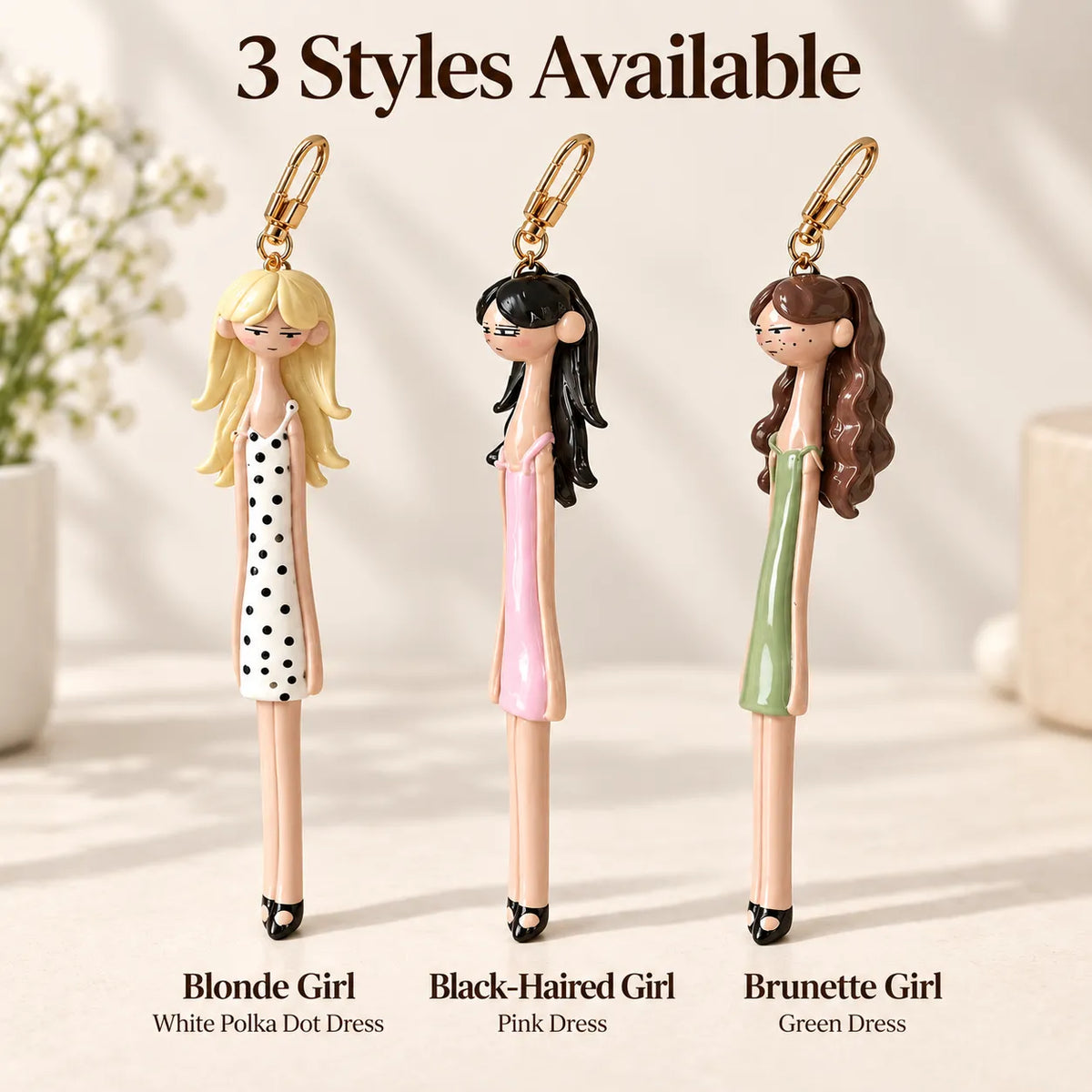 👜✨ Fashion Doll Bag Charms — 3 Stylish Designs to Add Personality to Your Favorite Bag!