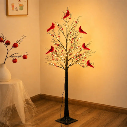 🎉✨ 2026 Vintage Glowing Cardinal Tree