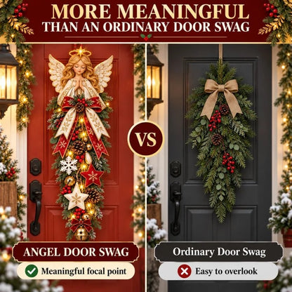🎉 49% OFF✨👼 Lighted Angel Christmas Door Swag – A Heavenly Holiday Welcome