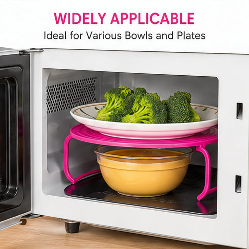 🍽️⚡ Double-Layer Microwave Meal Rack – Heat Two Plates at Once