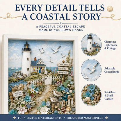 🐚 Seaside Serenity 3D Shadow Box DIY Kit ✨