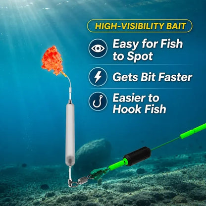 🎣🐟 Ready-to-Fish Floating Bottom Rig Set – 5 Anti-Snag Hook Leaders for Easier Fishing