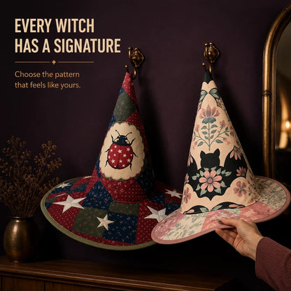 🔥Last Day 49% OFF - 🧙‍♀️ ✨ Quilted Patchwork Witch Hat – Choose Your Magical Pattern