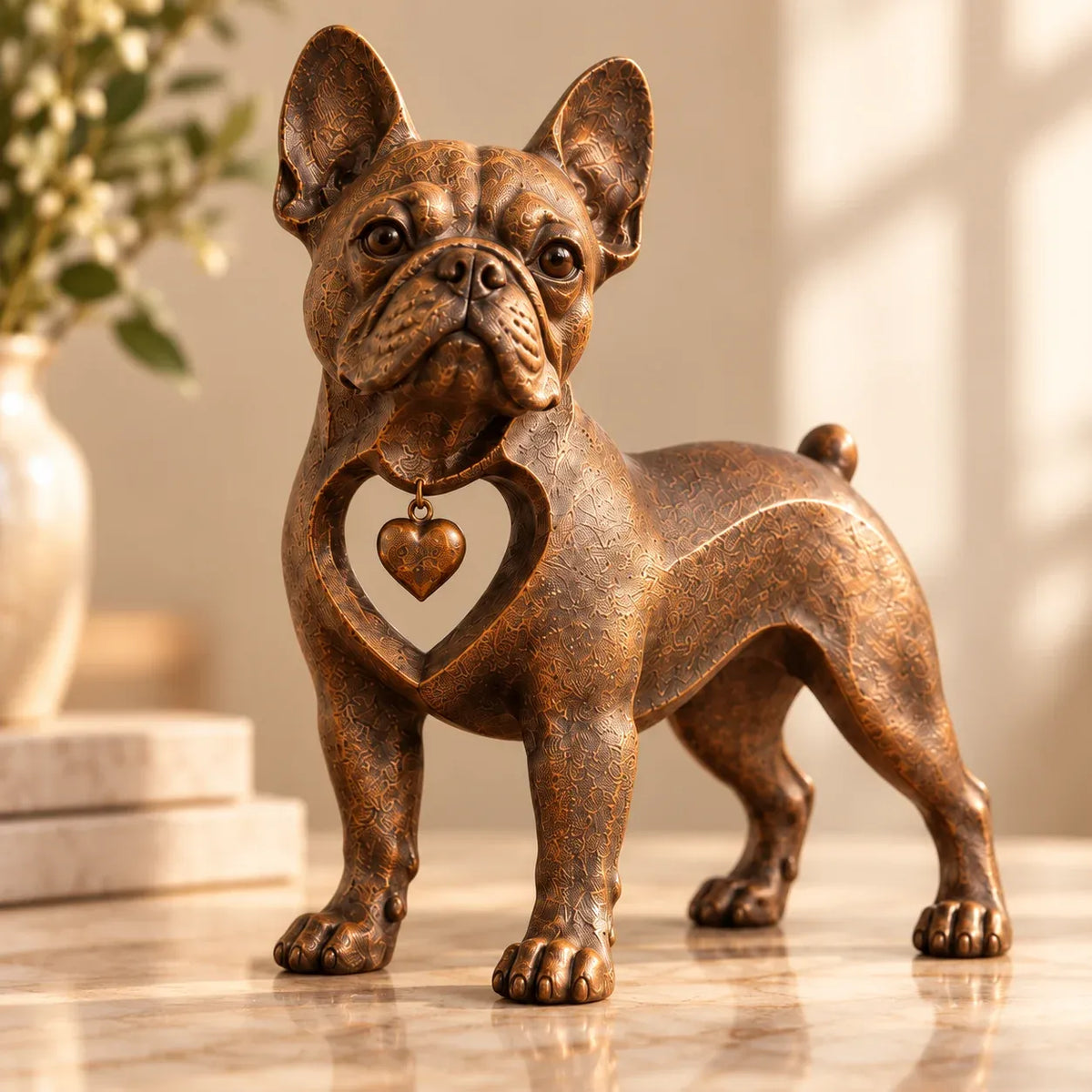 🎁⭐Heritage Charm French Bulldog Sculpture – Vintage Iron Frenchie Accent for Timeless Interiors