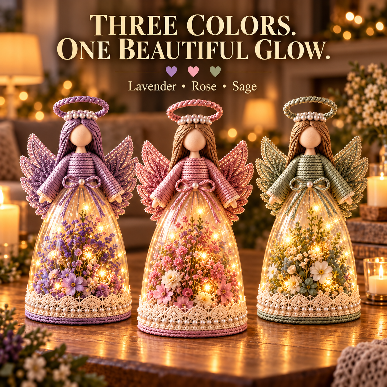 🎁 Lighted Floral Angel Figurine