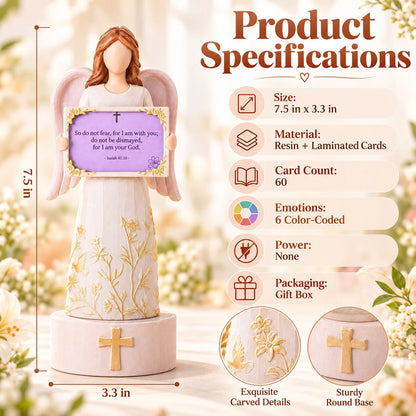 🙏✨Hand-Crafted Angel Figurine with Color-Coded Bible Verse Cards & Storage Box 🕊️