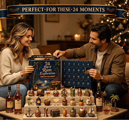 CHRISTMAS KICKOFF 49% OFF - 2026 Days of Rum Exploration Blind Box - 24-Day Festive Countdown, Rum-Themed Collectible Figures Blind Box - Gift For Rum Lovers