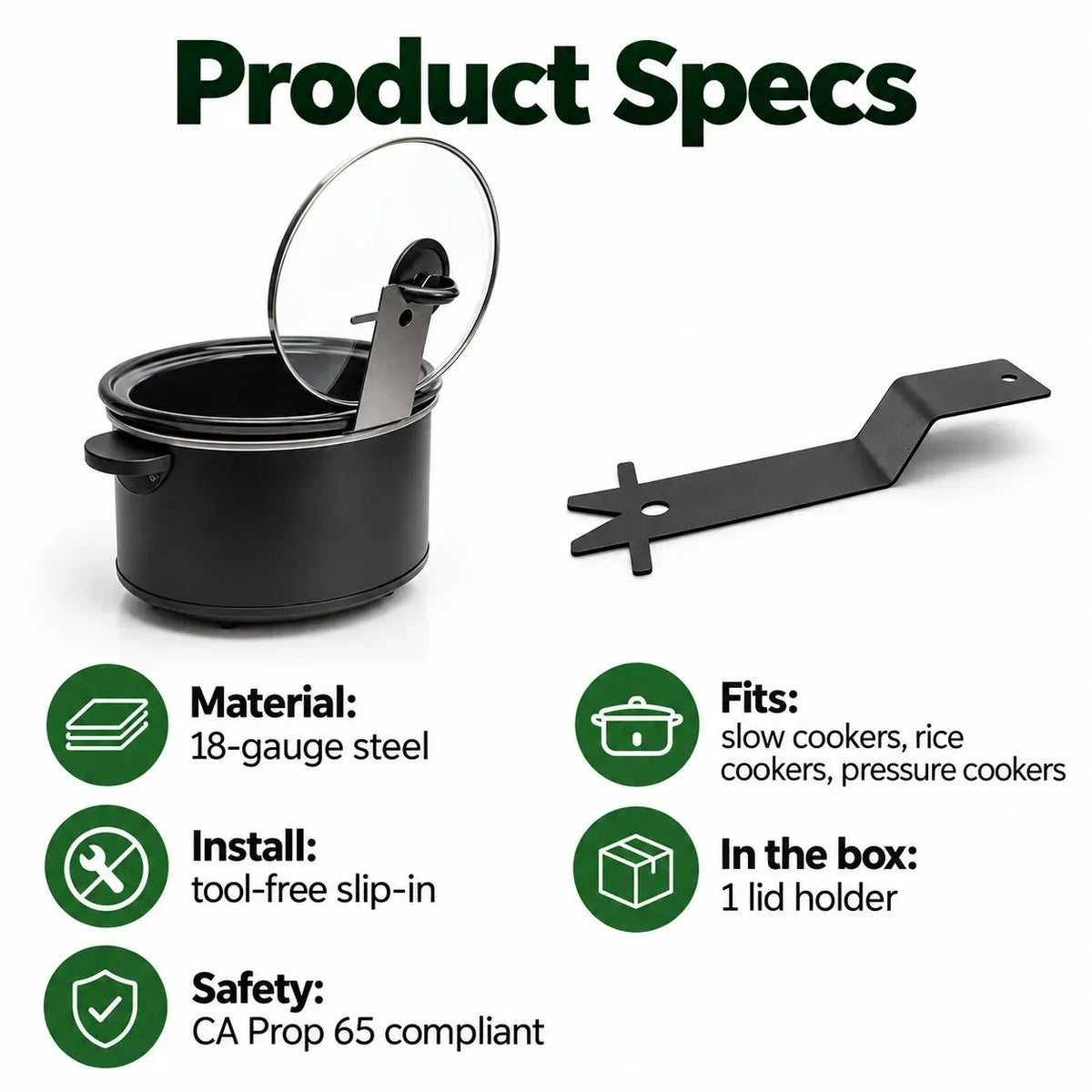 Multifunctional Pot Lid & Utensil Stand | Upright Lid Holder with Anti-Slip Base for Cleaner, Less-Cluttered Cooking
