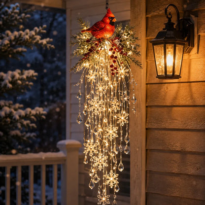 ✨❄️Crystal Cascade Christmas Light™ – Hanging Snowflake & Crystal LED Porch Décor