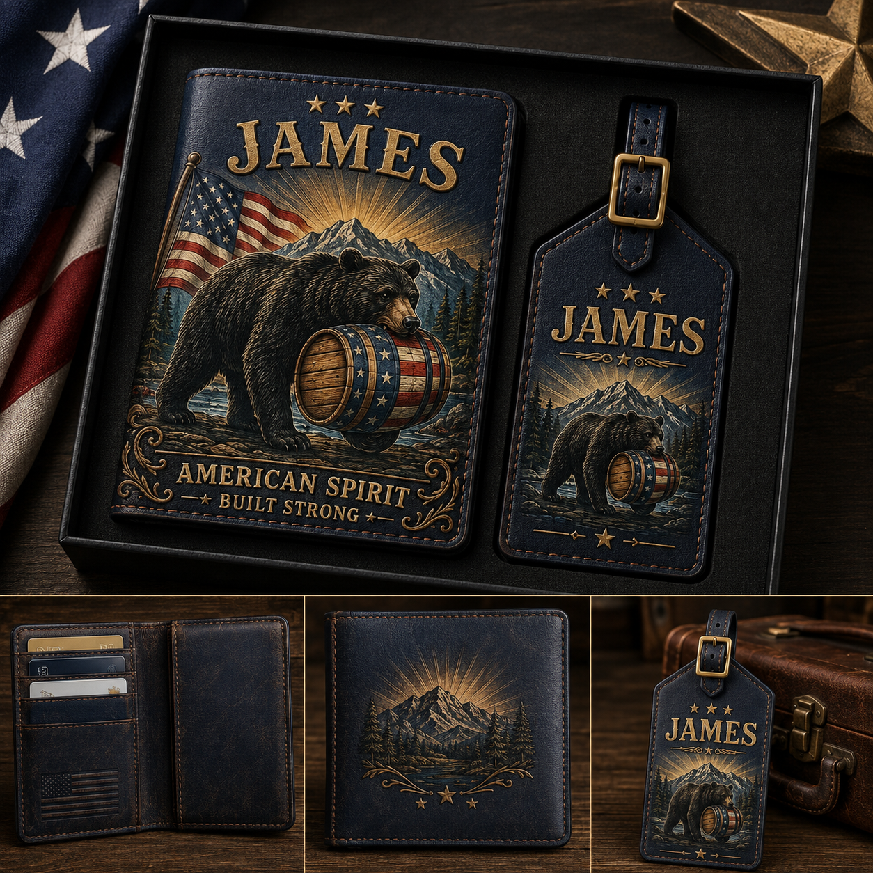 Personalised Men’s Passport Cover and Luggage Tag Set — The Perfect Gift for Him
