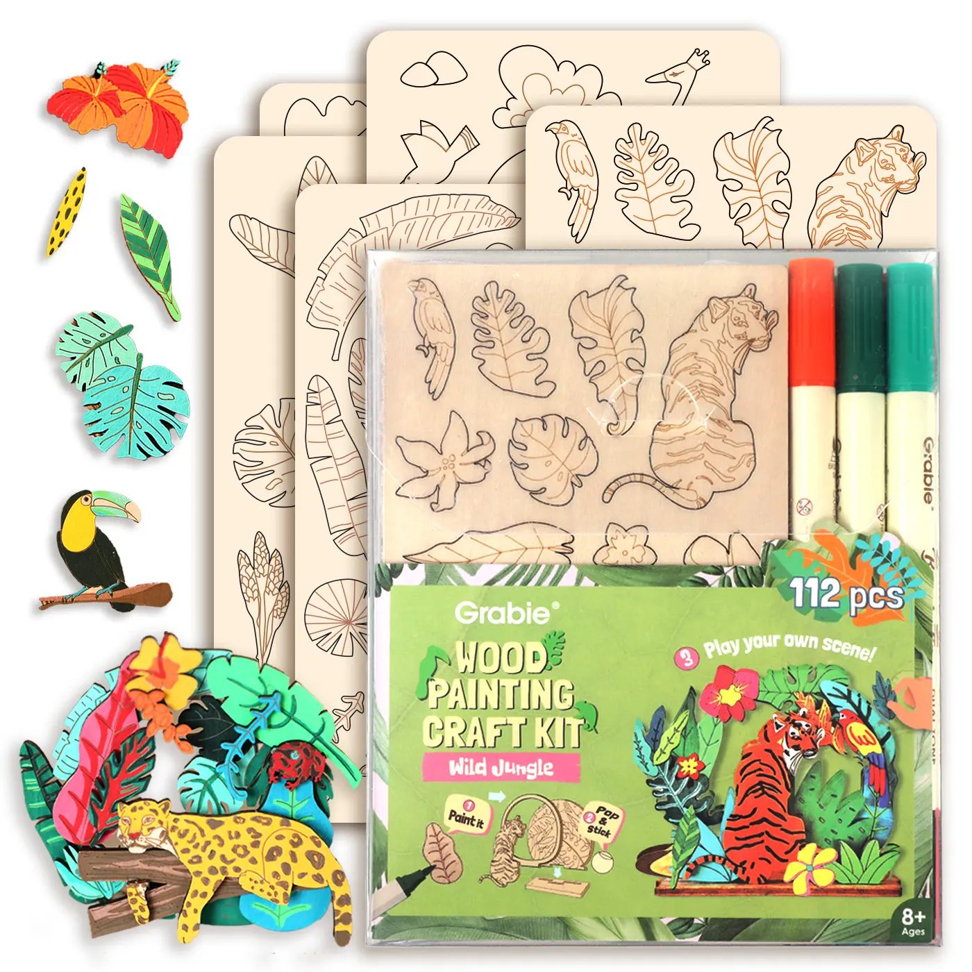 🎨Wood Painting Art Craft Kit - ✨Complete Handcraft Set with Crafting Tools