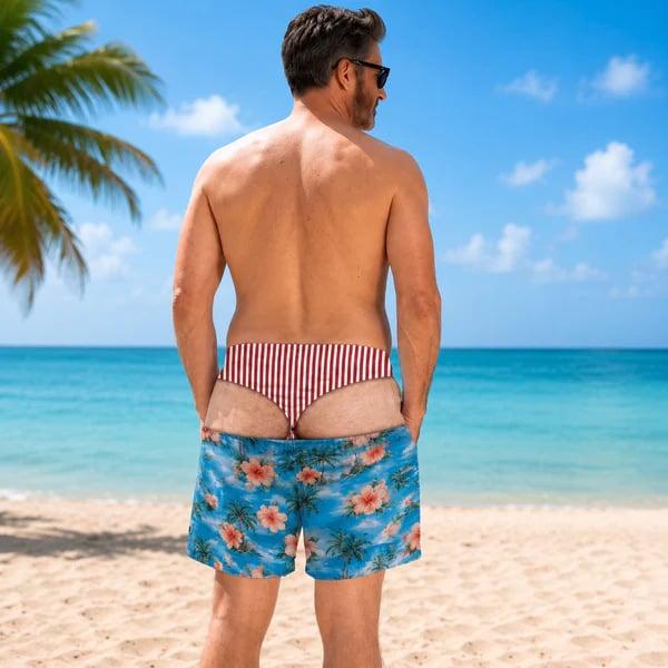 🌊🩳Funny American Flag Swim Trunks for Men – Unique Summer Gift for Beach Lovers