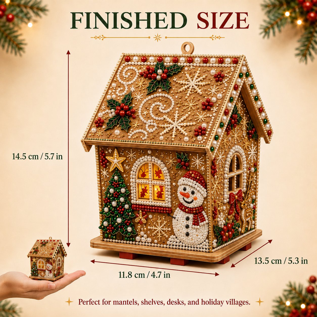 🎄 DIY 3D Jeweled Wooden Christmas Cottage Kit ✈️ Buy 2+ Get Free Shipping