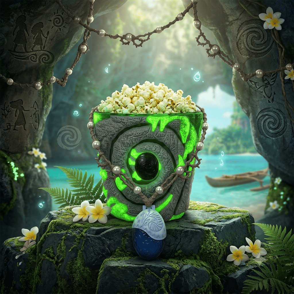 Moana Heart of Te Fiti Popcorn Bucket with Necklace