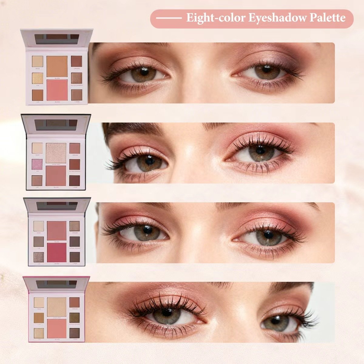 💄✨ 4-Palette Beauty Wardrobe – 32 Matte & Shimmer Shades for Everyday to Party Looks