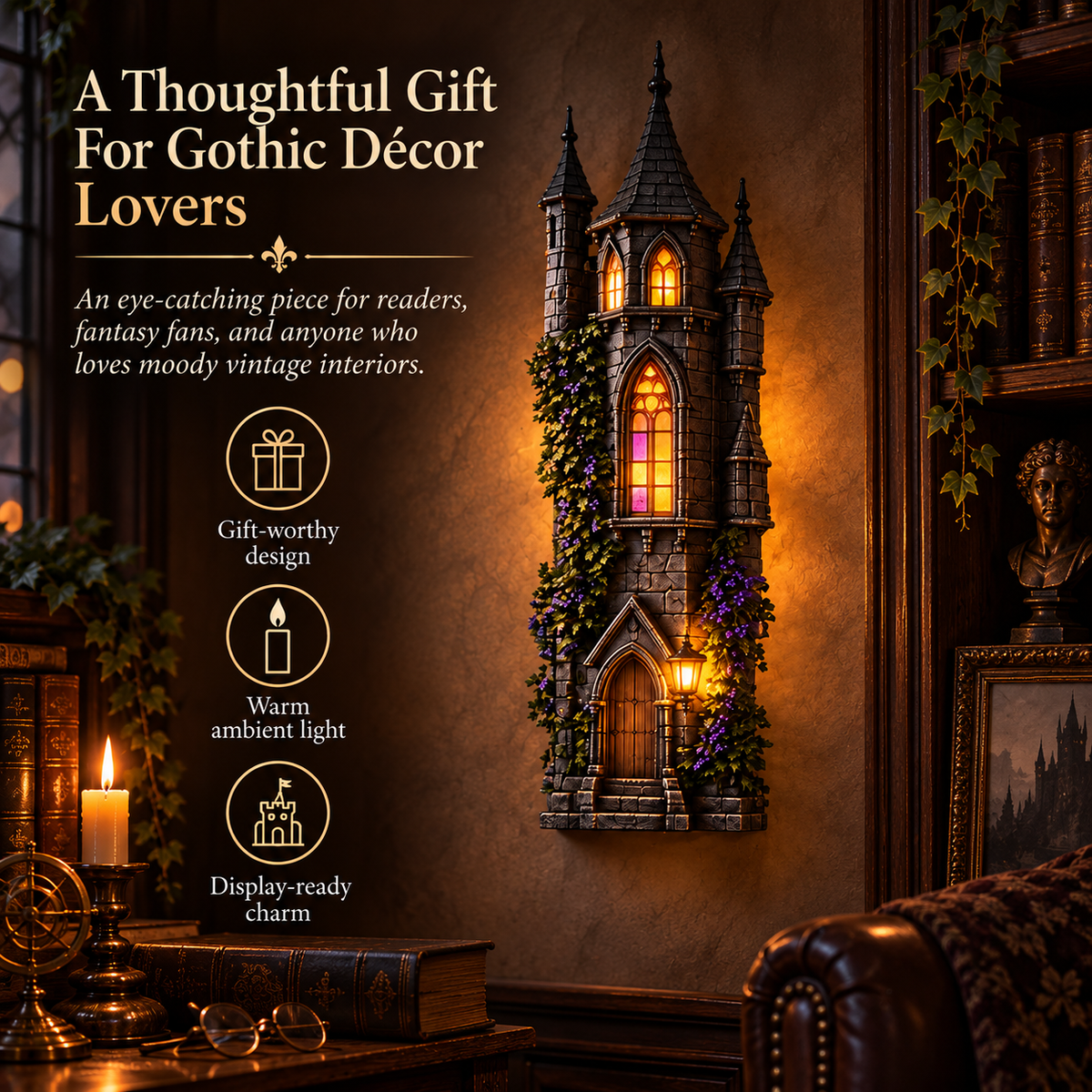 🏰 Gothic Castle Glow Wall Lamp