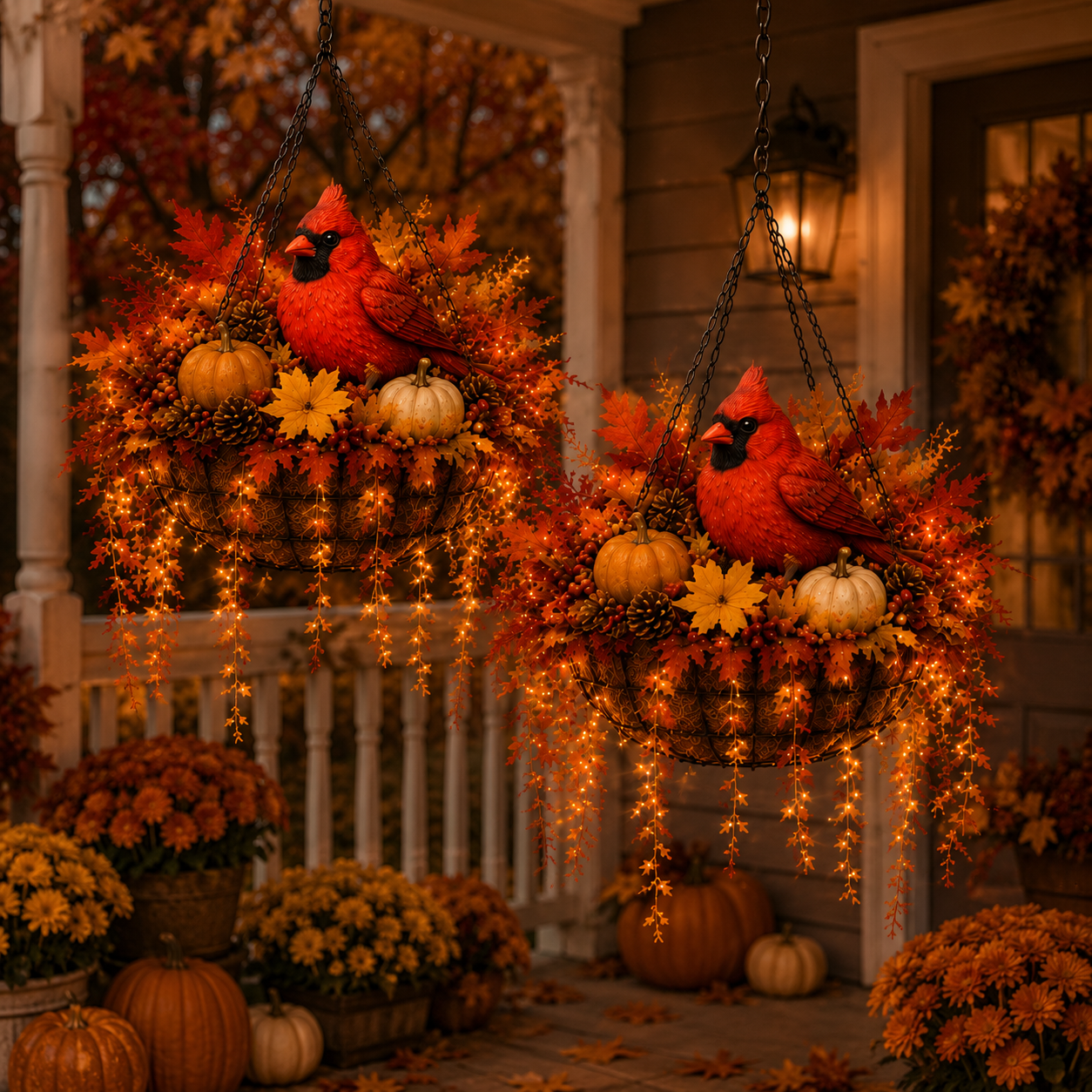❤️🍂Fall Animal Hanging Basket Collection：Cardinal / Deer / Fox / Squirrel