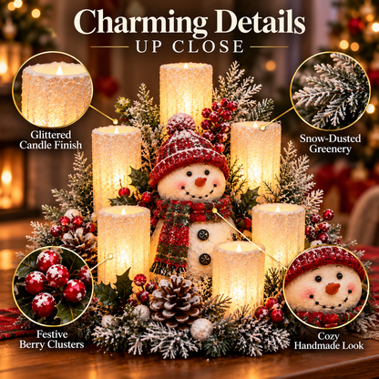 🎁 Christmas Lighted Centerpiece with Flameless Candle Glow