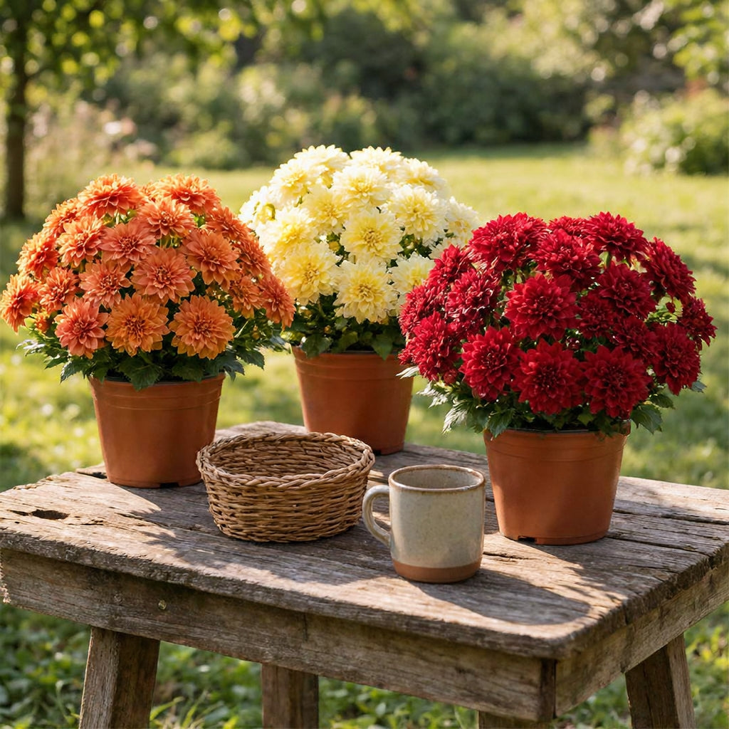 🍂❤️Vibrant Faux Dahlia Pot Filler