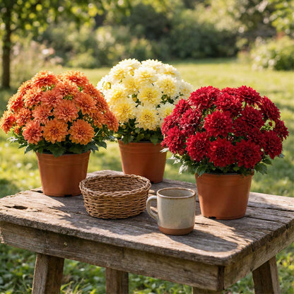 🍂❤️Vibrant Faux Dahlia Pot Filler