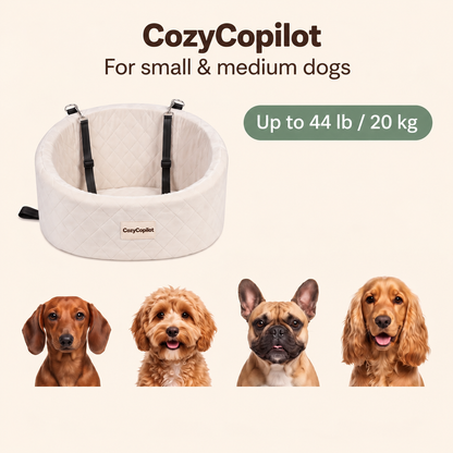 ☁️ 2-in-1 Dog Car Seat & Travel Bed – Soft, Supportive & Easy to Secure