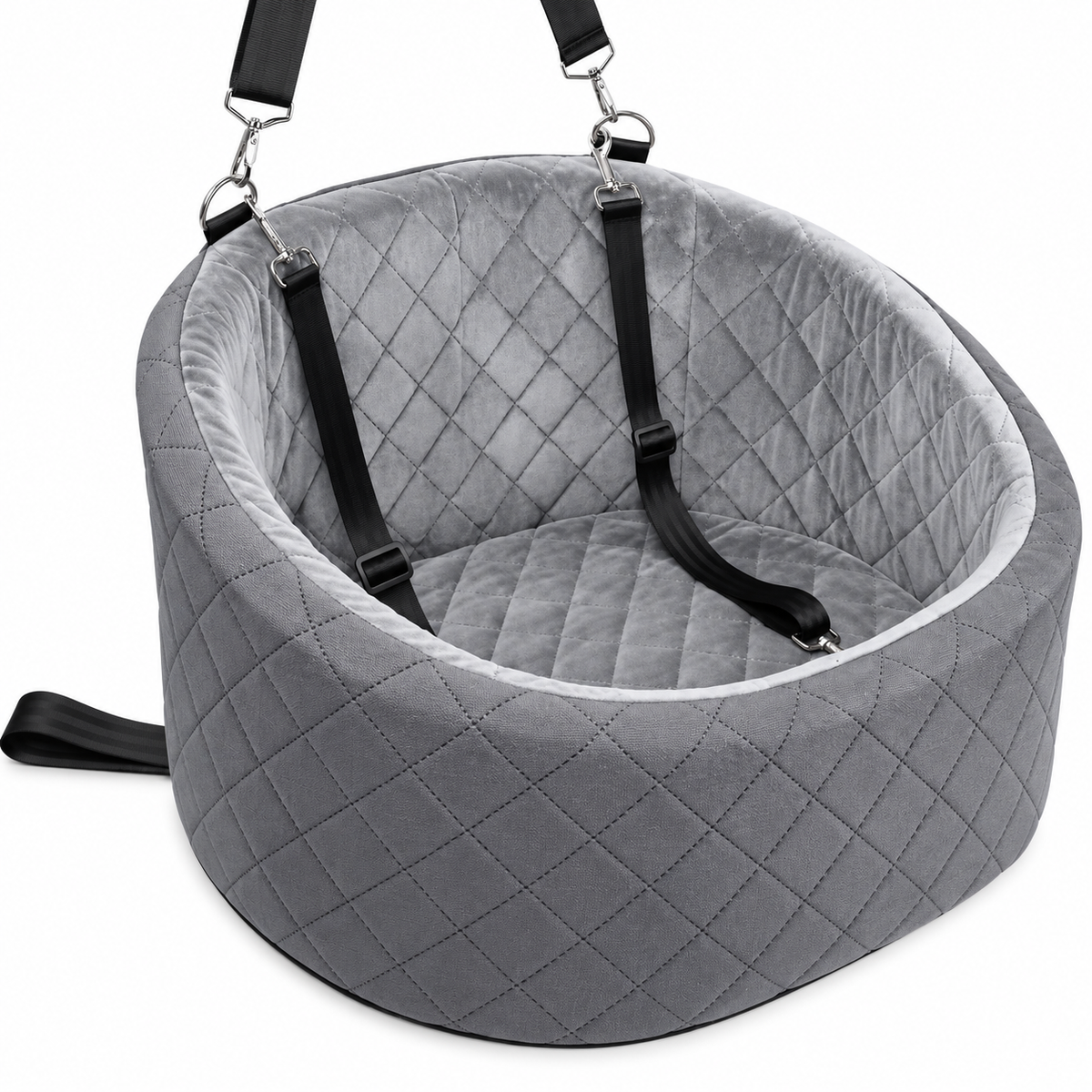☁️ 2-in-1 Dog Car Seat & Travel Bed – Soft, Supportive & Easy to Secure