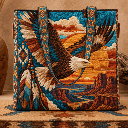 🎁 Handmade Native American Quilted Tote Bag