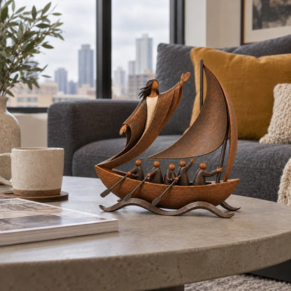 ✝️ Peace in the Storm Faith Sailboat Sculpture⛵