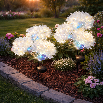 Waterproof Outdoor Solar-Powered Hydrangea Garden Light