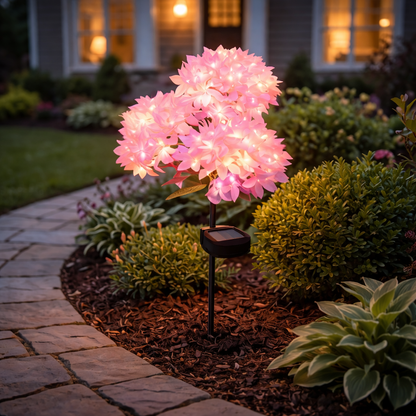 Waterproof Outdoor Solar-Powered Hydrangea Garden Light
