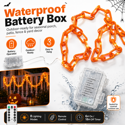 🎃⛓️ Solar-Powered Light-Up Halloween Chain Garland