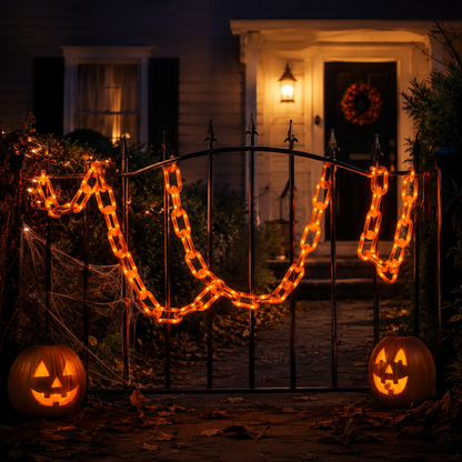 🎃⛓️ Solar-Powered Light-Up Halloween Chain Garland