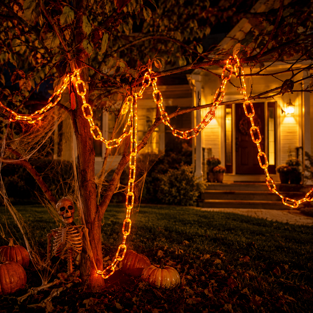 🎃⛓️ Solar-Powered Light-Up Halloween Chain Garland