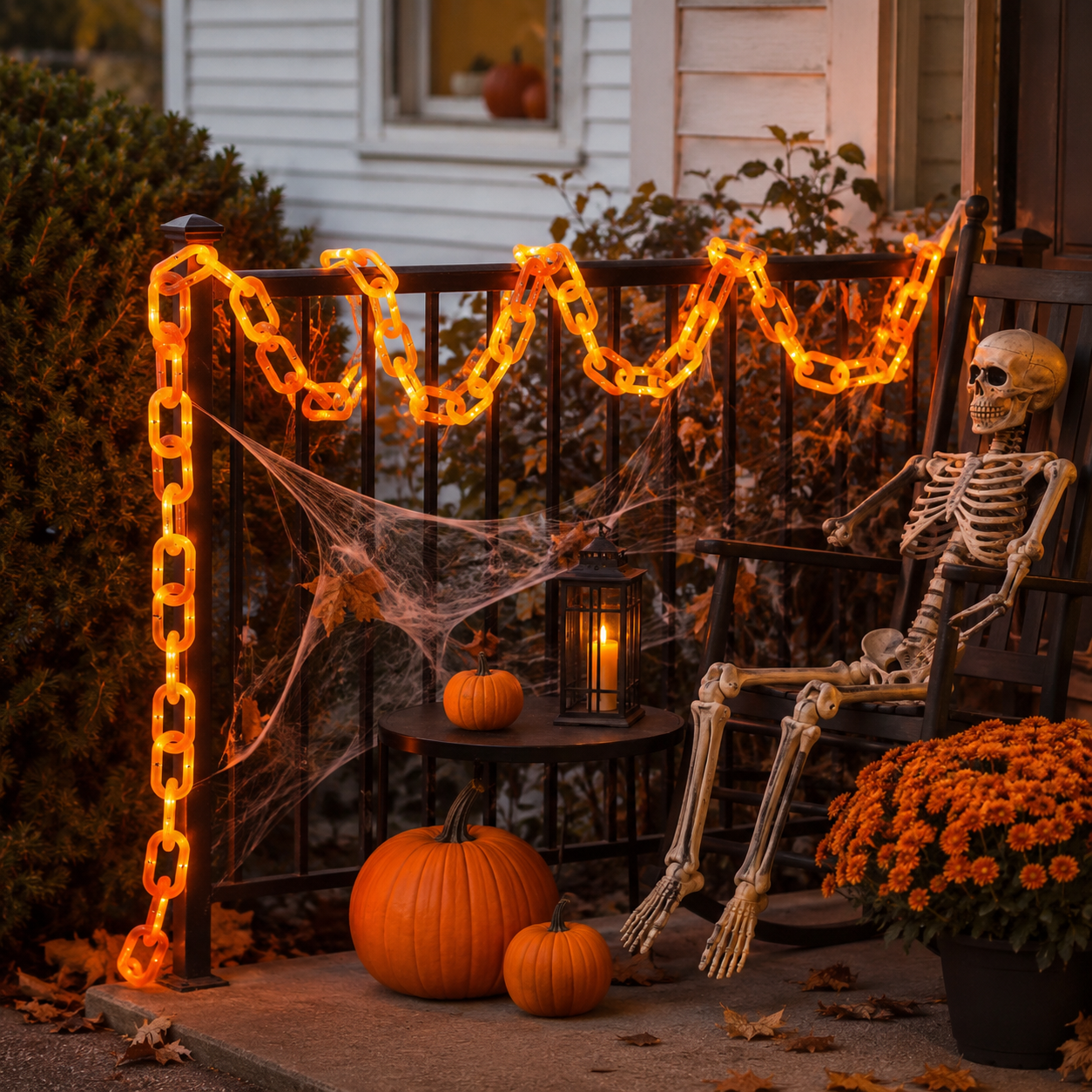 🎃⛓️ Solar-Powered Light-Up Halloween Chain Garland