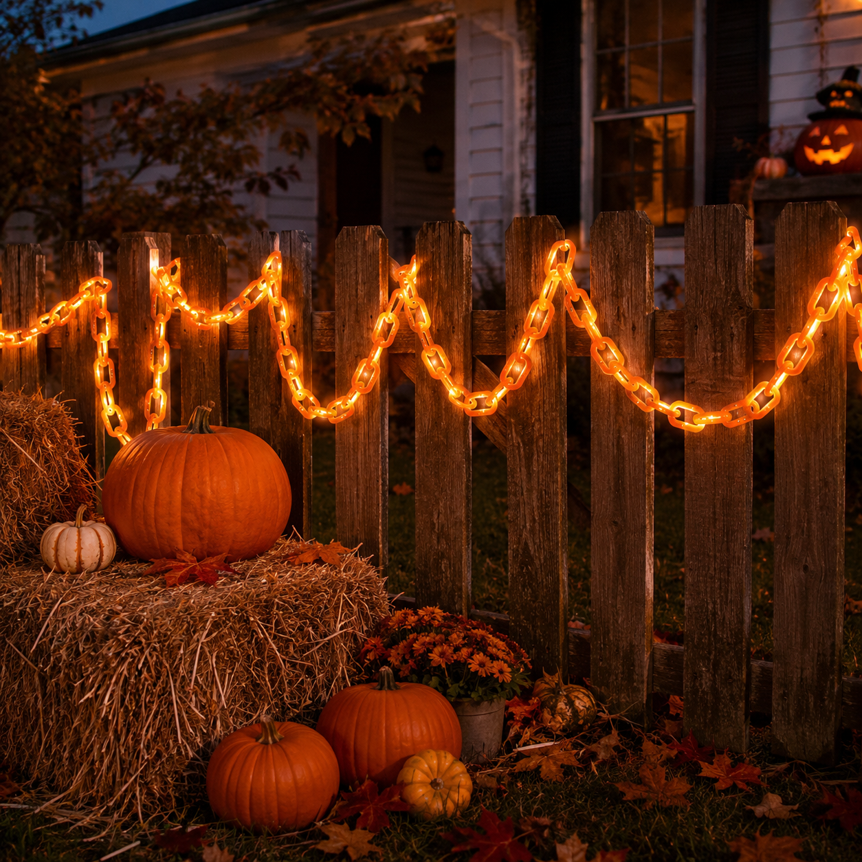 🎃⛓️ Solar-Powered Light-Up Halloween Chain Garland