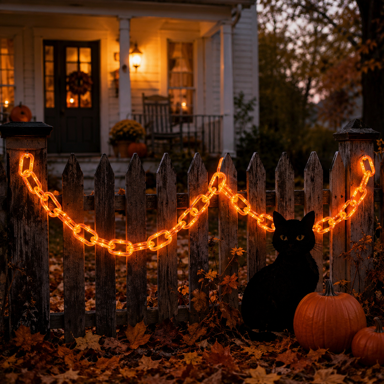 🎃⛓️ Solar-Powered Light-Up Halloween Chain Garland