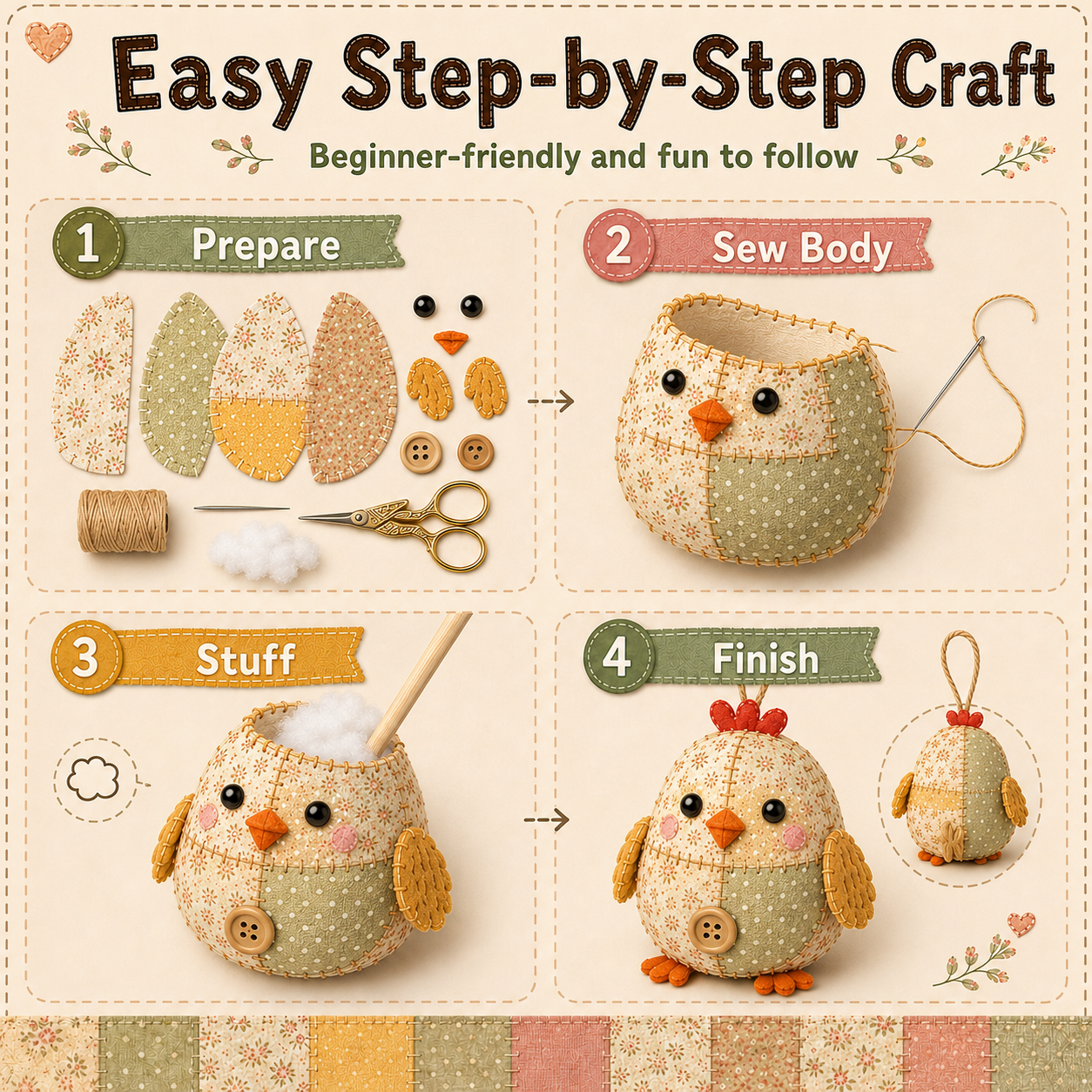 Patchwork Animal DIY Sewing Kit