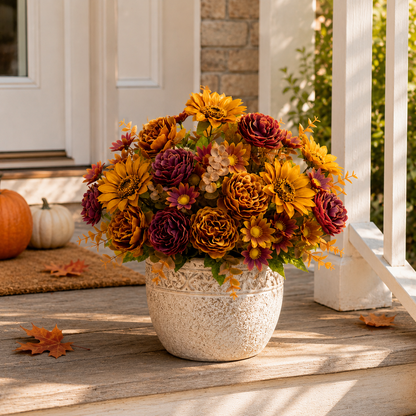 🌻✨Autumn artificial sunflower and peony bouquet set