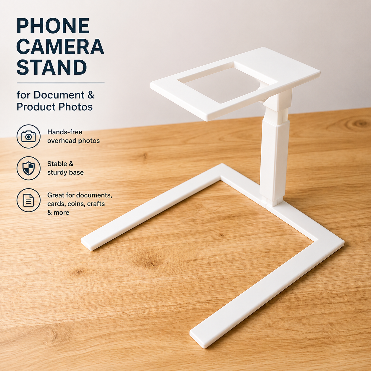 📱✨ Overhead Phone Camera Stand – Hands-Free Scanning, Filming & Content Creation