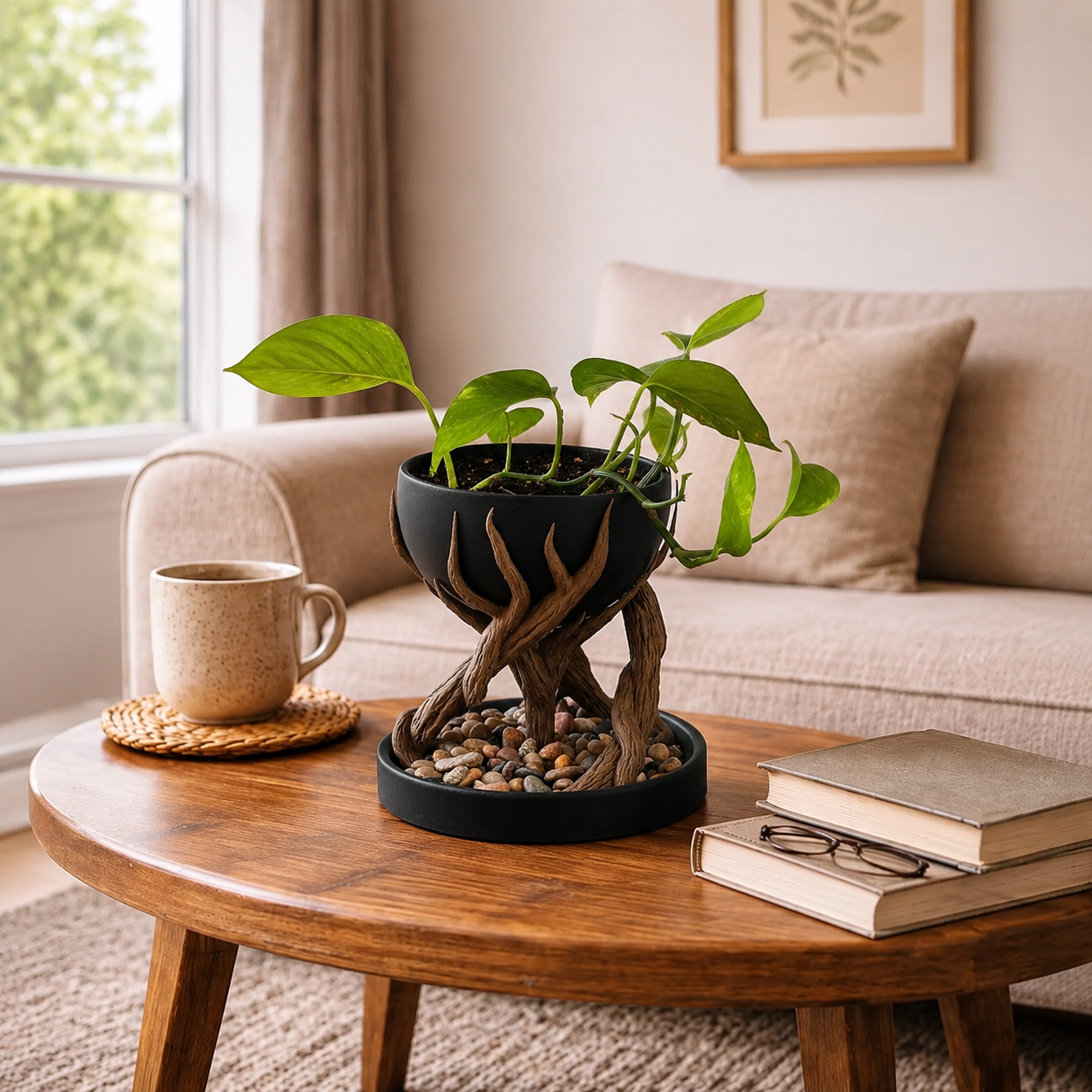 🌿🪴 Tree Root Planter – Sculptural Tabletop Plant Holder with Nature-Inspired Design