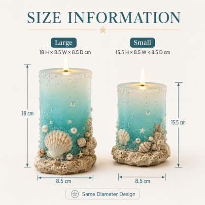 Coastal Sea Glass Flameless Candle Set