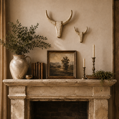 Vintage Distressed Longhorn Wall Sculpture