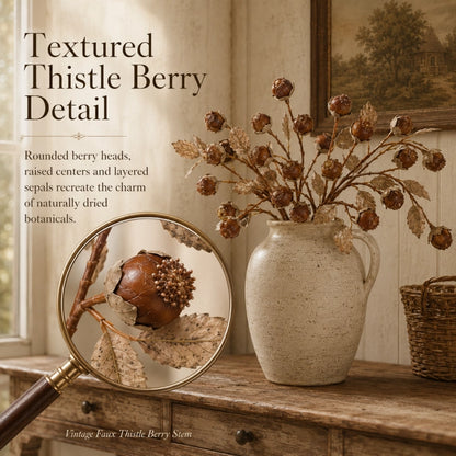 Vintage Faux Thistle Berry Stems