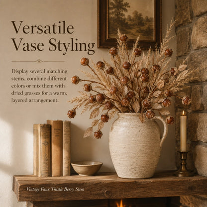 Vintage Faux Thistle Berry Stems
